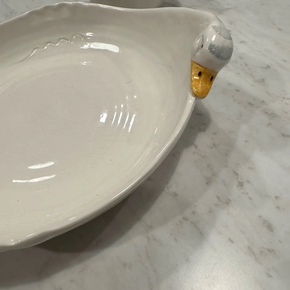 Gorgeous vintage goose dishes-made in Italy super rare!!!! Perfect condition!!